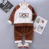 Kid Baby Boy Girl Autumn Winter Plush Thick Winter Flannel Pajamas