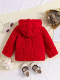 Kid Baby Girl Cozy Hooded Flannel Jacket Cute Animal Coats