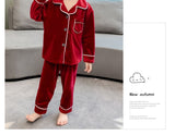 Kid Boys Coral Velvet Padded Flannel Autumn Winter Pajamas