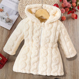 Baby Girl Warm Fuzzy Fleece Hooded Jacket Zip Up Coat