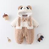 0-2T Baby Winter Thickened Fleece-lined Going Out Romper