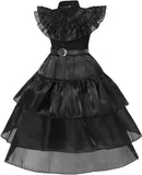 4-14Y Kid Girl Black Halloween Cosplay Costumes Party Dress with Accessories