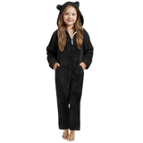 3-15Y Kids Girl Boy Onesie Fleece Sherpa Lined Warm Pajamas