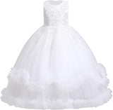 5-14Y Kid Flower Girls Princess Floral Boho Lace Embroidered Star Pageant Dresses for Kids Baby Party Wedding Puffy Communion Maxi Gown