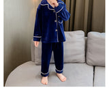 Kid Boys Coral Velvet Padded Flannel Autumn Winter Pajamas