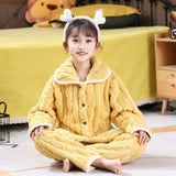 Kid Girl Autumn Winter Coral Velvet Flannel Thickened Pajamas