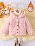 Kid Baby Girl Fleece Hooded Jacket Plush Coats