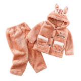 Kid Boy Girl Suit Cute Hooded Winter Warm Pajamas