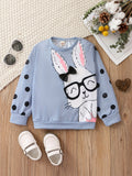 Kid Baby Toddler Girls Rabbit Polka Dot Print Long Sleeve Sweatshirt