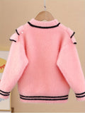 Kid Baby Girl Cozy Mink Plush Soft Ruffle Trim Sweaters