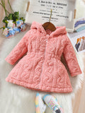 Baby Girl Warm Fuzzy Fleece Jacket Casual Solid Color Zip Up Coat