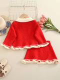 Kid  Baby Girls Adorable Fall Winter Knit Cardigan 2 Pcs Sets