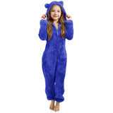 3-15Y Kids Girl Boy Onesie Fleece Sherpa Lined Warm Pajamas
