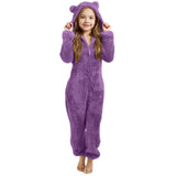 3-15Y Kids Girl Boy Onesie Fleece Sherpa Lined Warm Pajamas