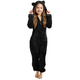 3-15Y Kids Girl Boy Onesie Fleece Sherpa Lined Warm Pajamas