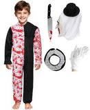 4-12Y Kids Clown Scary Killer Horror Terrified Halloween Cosplay Costume
