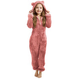 3-15Y Kids Girl Boy Onesie Fleece Sherpa Lined Warm Pajamas