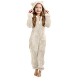 3-15Y Kids Girl Boy Onesie Fleece Sherpa Lined Warm Pajamas