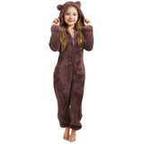 3-15Y Kids Girl Boy Onesie Fleece Sherpa Lined Warm Pajamas