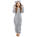 3-15Y Kids Girl Boy Onesie Fleece Sherpa Lined Warm Pajamas