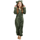 3-15Y Kids Girl Boy Onesie Fleece Sherpa Lined Warm Pajamas