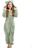 3-15Y Kids Girl Boy Onesie Fleece Sherpa Lined Warm Pajamas