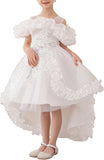Girl's Princess Dress, Birthday Party, Pageant Gown - Ruffle Tulle Satin Princess Dresses with Kids Train