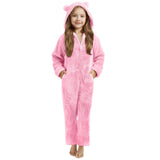 3-15Y Kids Girl Boy Onesie Fleece Sherpa Lined Warm Pajamas