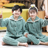 Kid Girl Autumn Winter Coral Velvet Flannel Thickened Pajamas