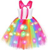 3-10Y Kid Girl Tutu Rainbow Candy Birthday Halloween Carnival Party Dresses