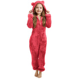 3-15Y Kids Girl Boy Onesie Fleece Sherpa Lined Warm Pajamas