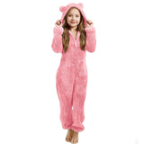 3-15Y Kids Girl Boy Onesie Fleece Sherpa Lined Warm Pajamas