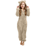 3-15Y Kids Girl Boy Onesie Fleece Sherpa Lined Warm Pajamas