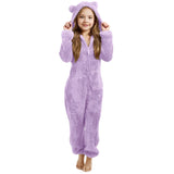 3-15Y Kids Girl Boy Onesie Fleece Sherpa Lined Warm Pajamas