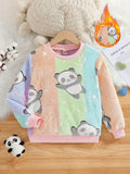 Kid Girl Cozy Panda Plush Fashion Long Sleeves Sweatshirts