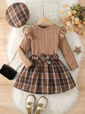 Kid Baby Girl Fall Winter Outfit Soft Knit Flared 2 Pcs Sets