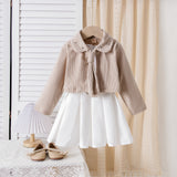 Kid Baby Girl Casual And Versatile Sleeveless Solid Color Pleated Dress