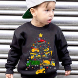 Kid Baby Boys Colorful Construction Cars Graphic Sweatshirts