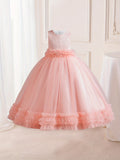 Flower Girl Formal Maxi Grace Tulle Stitching Catwalk Piano Princess Dress