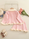 Kid  Baby Girls Adorable Fall Winter Knit Cardigan 2 Pcs Sets