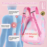 Kid Girl School Backpack Pink Starry Rainbow Cute Large Capacity Schoolbags