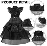 4-14Y Kid Girl Black Halloween Cosplay Costumes Party Dress with Accessories