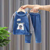 Kid Baby Boy Autumn Winter Flannel Home Fur Pajamas