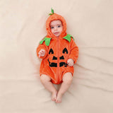 0-24M Baby Boys Girls Halloween Pumpkin Long Sleeve Infant Toddler Costume