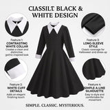 3-14Y Kid Girls Halloween Black Dress with Wig Necklace Cosplay Costume Set