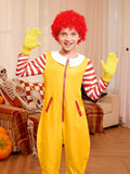 5 PCS 3-14T Unisex Kids Clown Halloween Costume Zip Up Fun Circus Jumpsuit