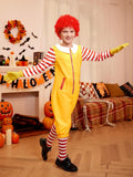5 PCS 3-14T Unisex Kids Clown Halloween Costume Zip Up Fun Circus Jumpsuit