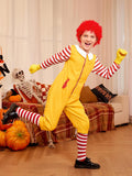 5 PCS 3-14T Unisex Kids Clown Halloween Costume Zip Up Fun Circus Jumpsuit