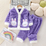 Kid Baby Girl Flannel  Autumn Winter Thickened Pajamas