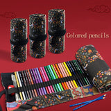 72 Color Pencil Painting with Canvas Cover Professional Sketch Oil Pencil Set